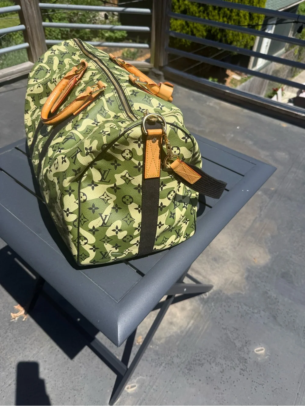 Louis Vuitton Takashi Murakami Camo Duffle